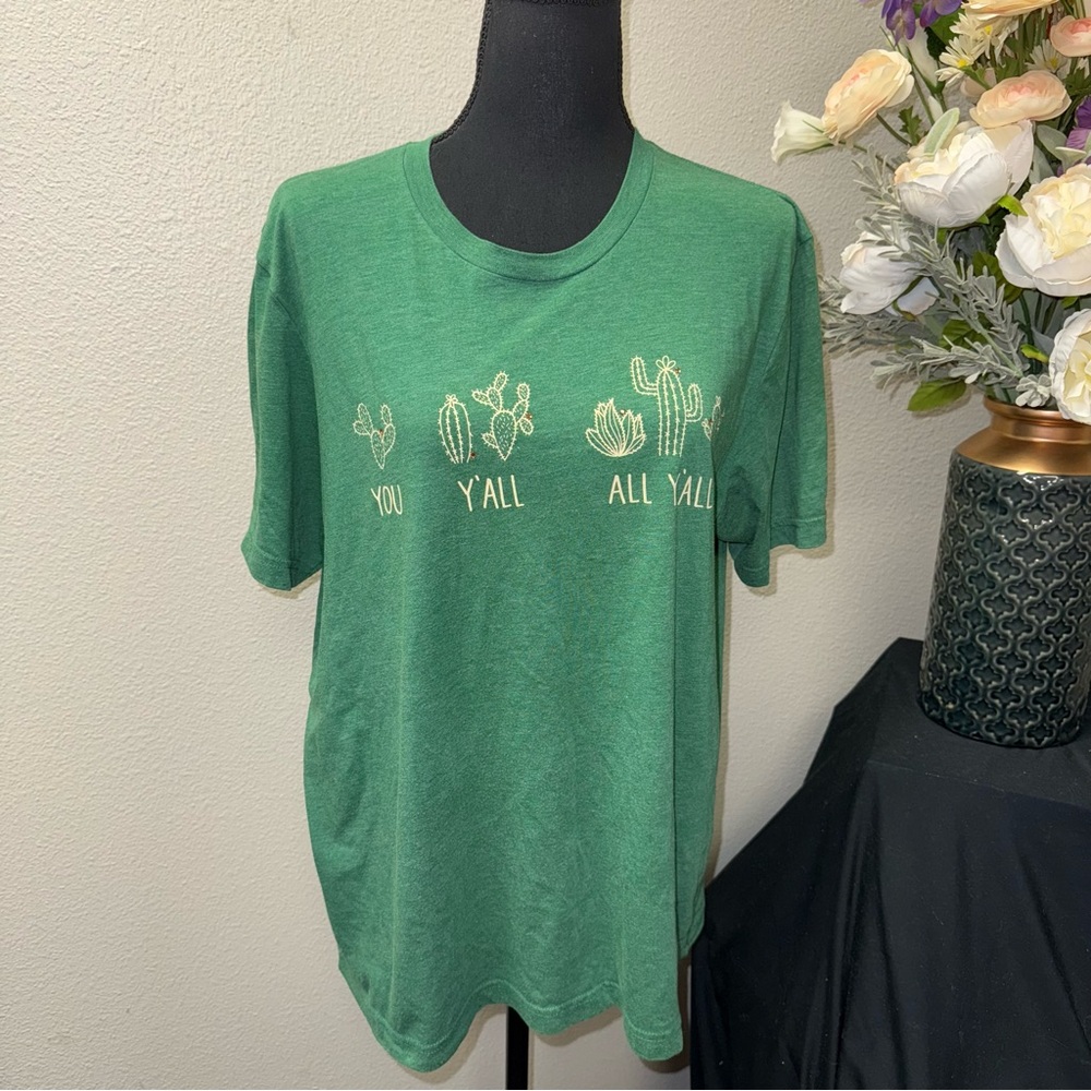 Cowgirl Museum Bella Canvas Tee You Y’all All Y’all Cactus Green XL